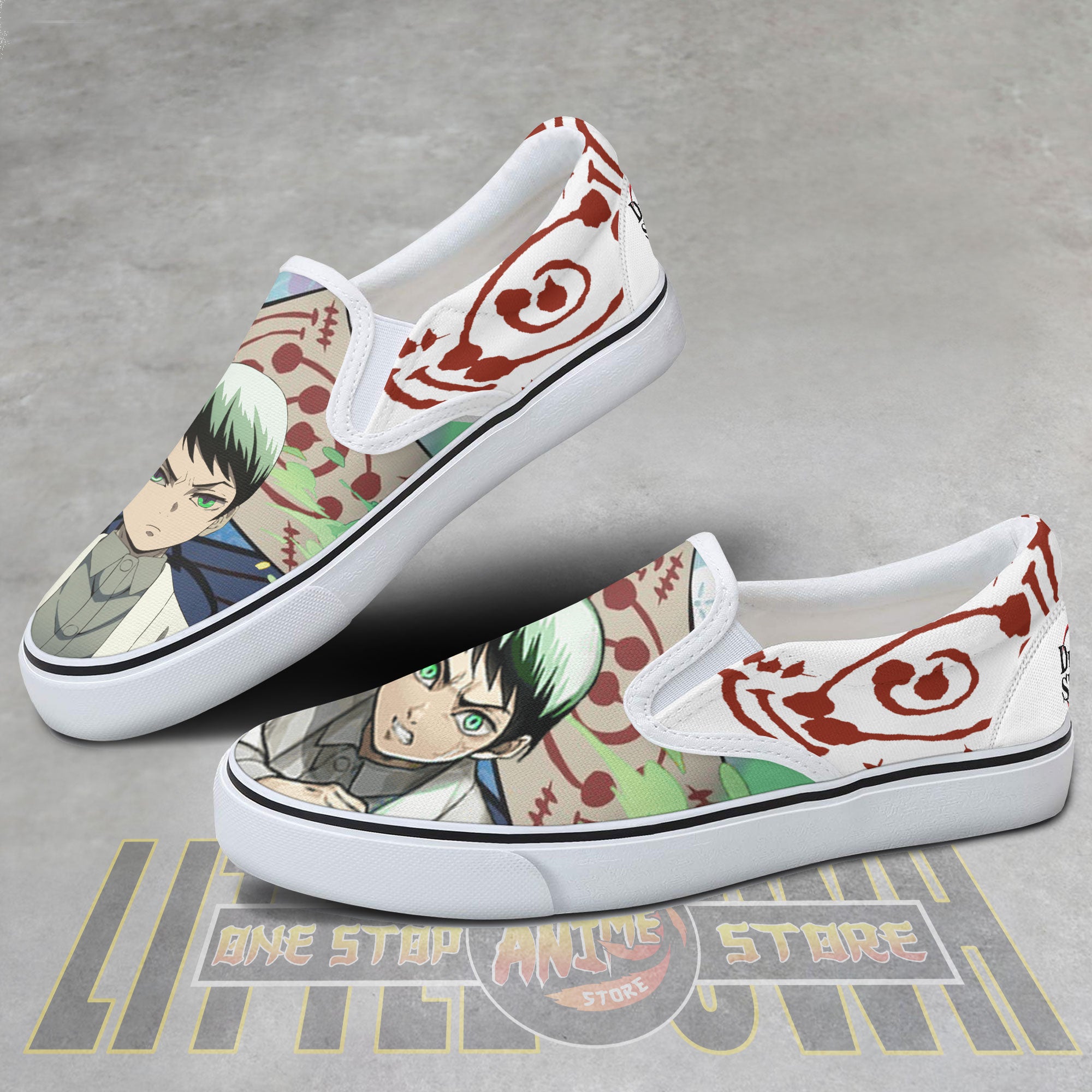 Yushiro Shoes Custom Demon Slayer Anime Classic Slip-On Sneakers ...