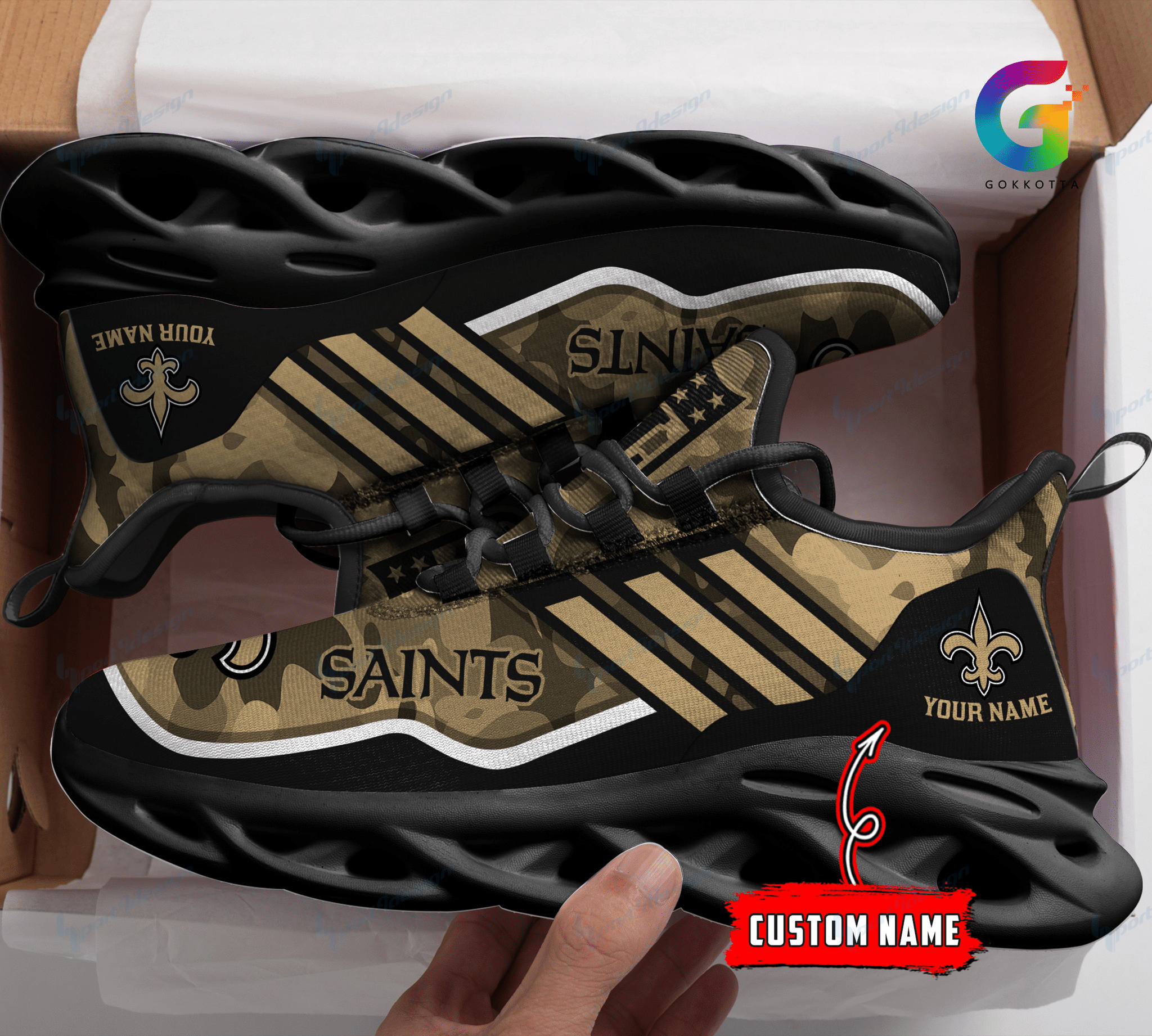 New Orleans Saints Personalized Yezy Running Sneakers Bg311