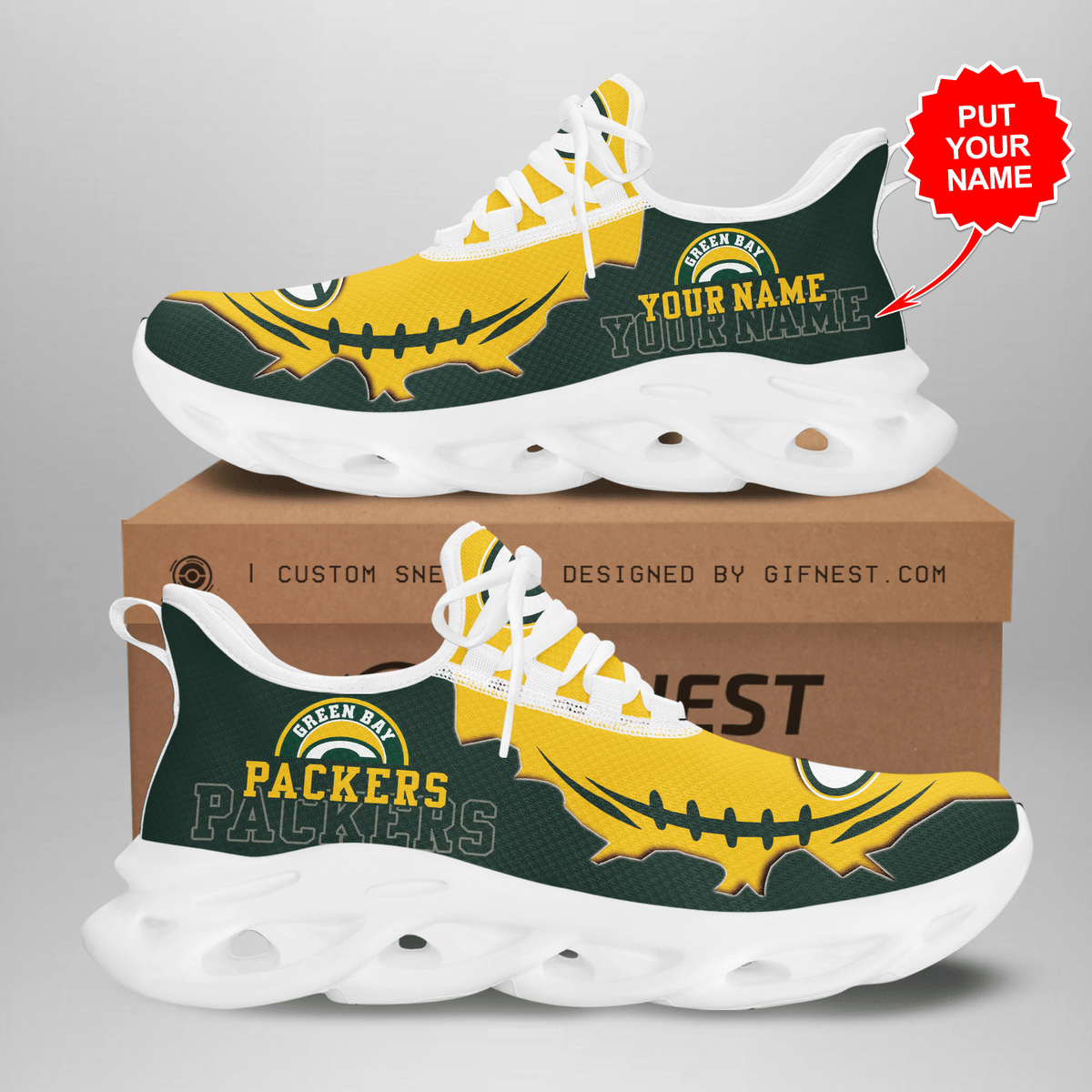 Green Bay Packers Max Soul Sneakers, Sports Shoes, Shoes For Men And Women Wh286