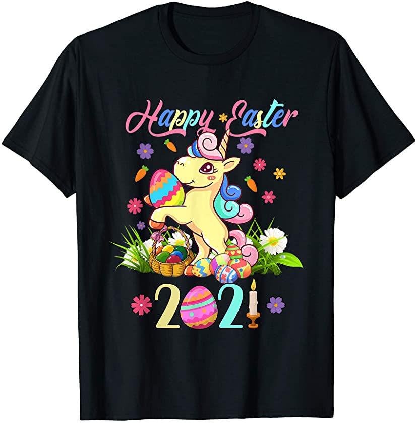 Cute Unicorn Easter Day Eggs Bunny Ear For Boys Girls Kids T-Shirt