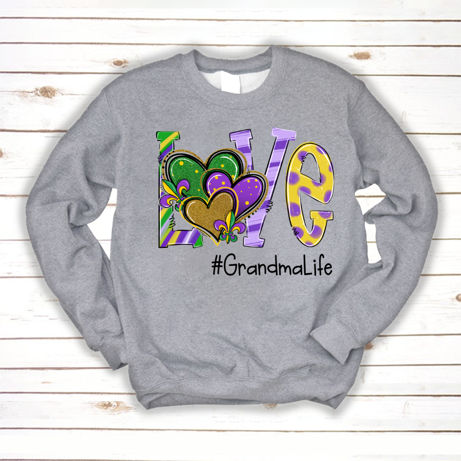 Mardi Gras Love Grandma Life Sweatshirt