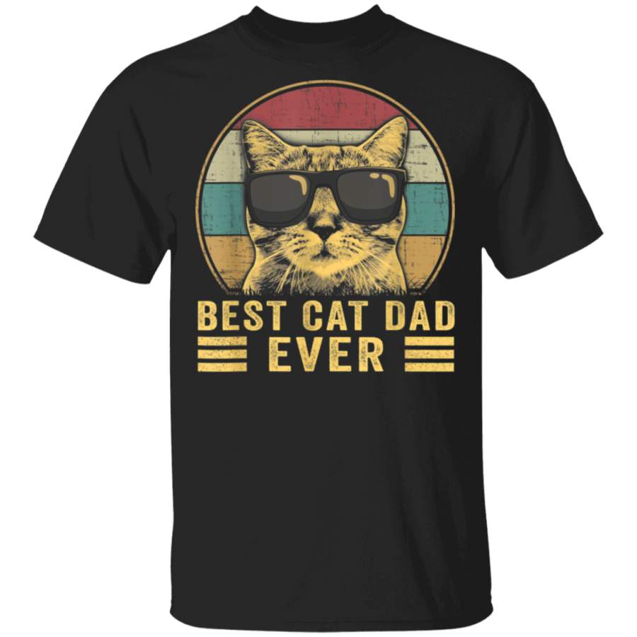 Vintage Best Cat Dad Ever Bump Fit G500 Gildan 5.3 oz. T-Shirt