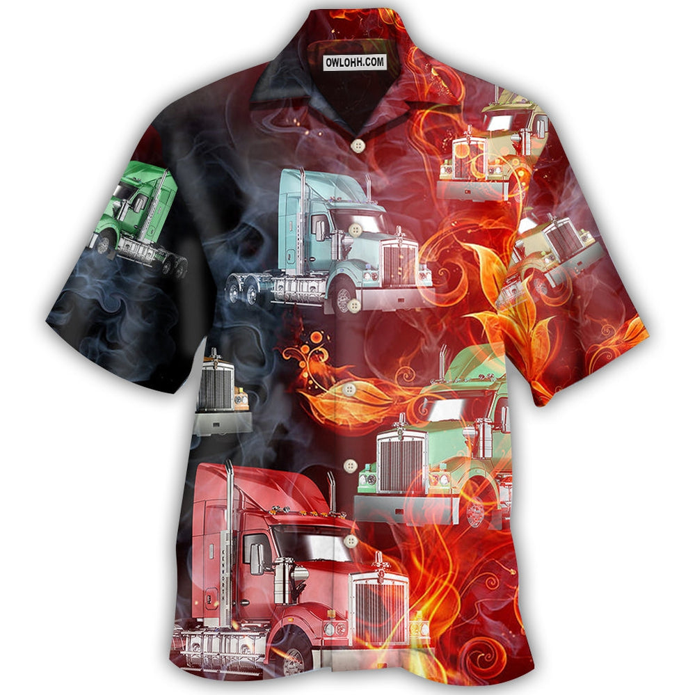 Truck Hot Racing Fire Style – Hawaiian Shirt  – Owl Ohh