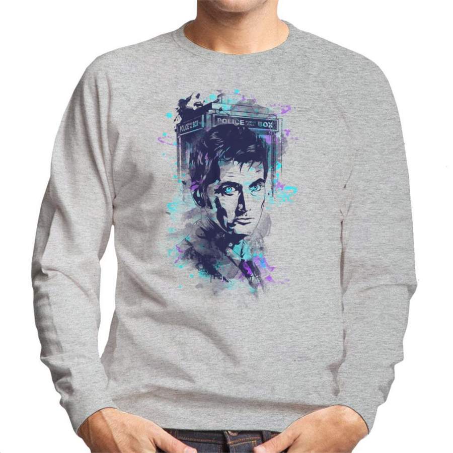 Water Colour Doctor Who David Tennant Men’s Sweatshirt