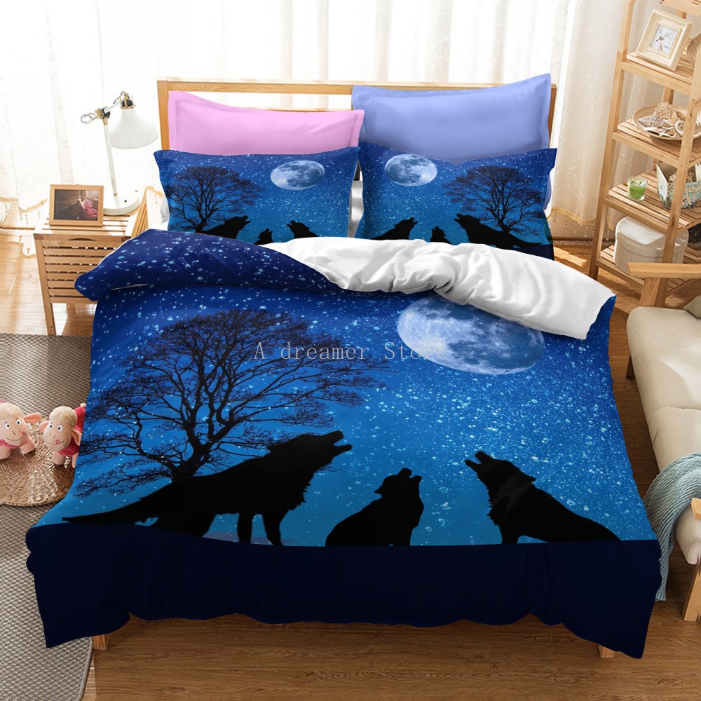 3D Leopard Horses Duvet Quilt Cover Sets Aniaml Bedding Set Comforter Covers Bed King Queen Size Chinese Design Bedclothes Duvet Covers