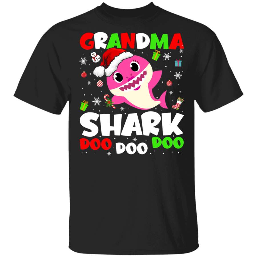 Christmas Shark Lover Shirt Grandma Shark Doo Doo Doo Funny Christmas Santa Shark Kids Video Baby Matching Family Gifts T-Shirt