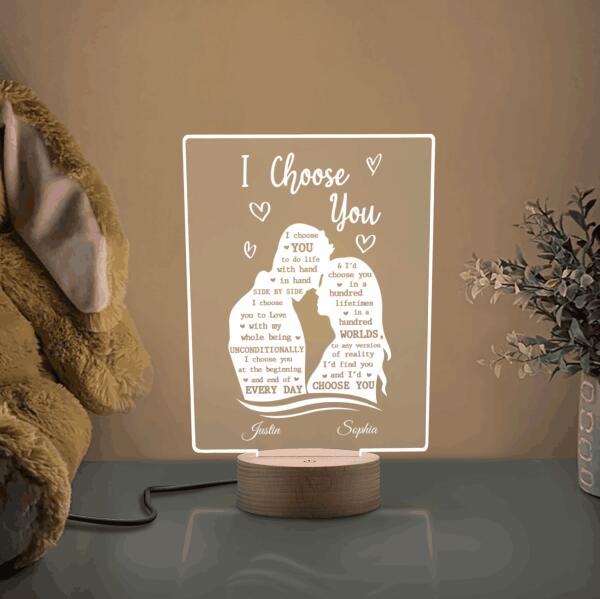 3D Led Lamp I Choose You Couple