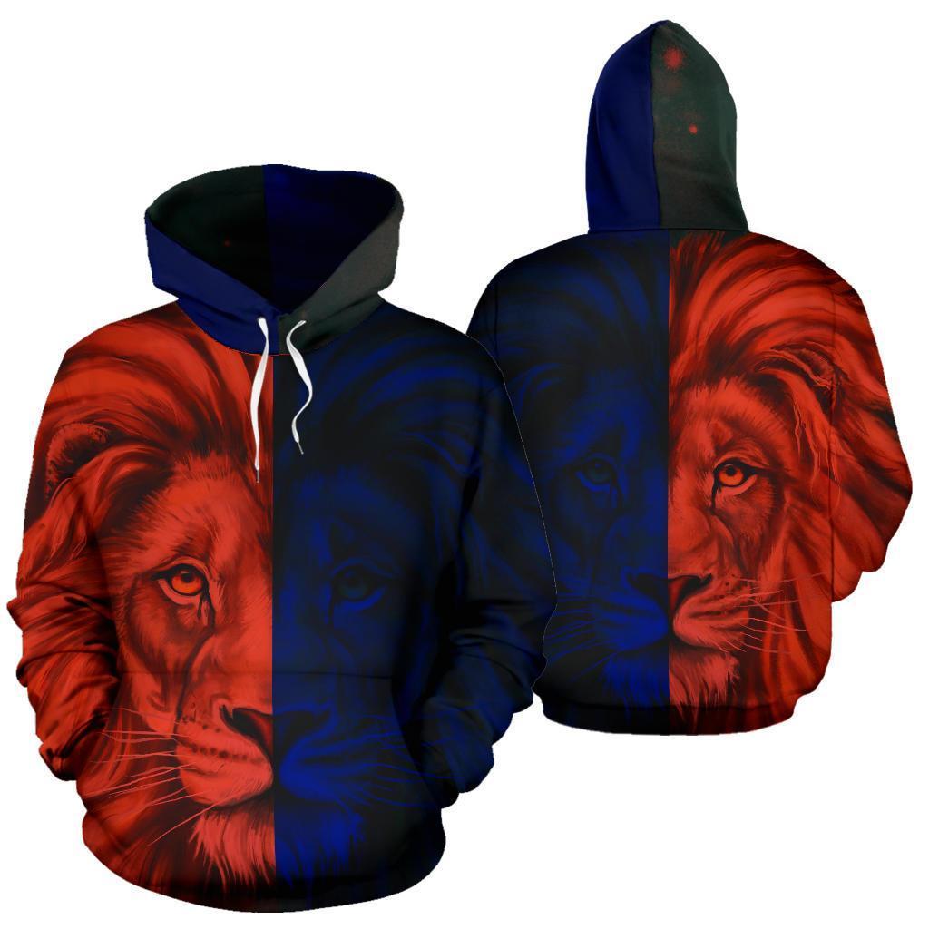 Wonderprint Hoodie – Africa King Of The Animal Lion Pullover Red