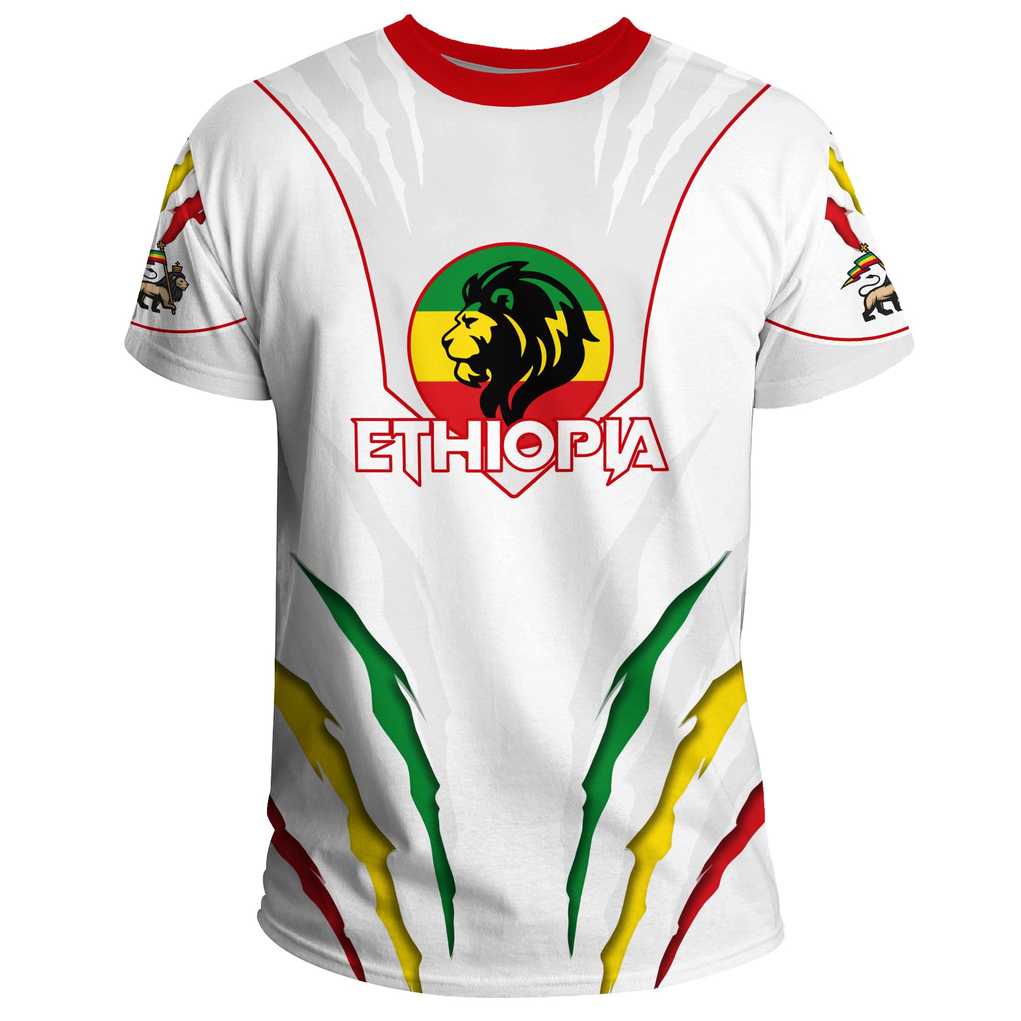 1stTheWorld Ethiopia T-shirt, Ethiopia Lion Scratch A10