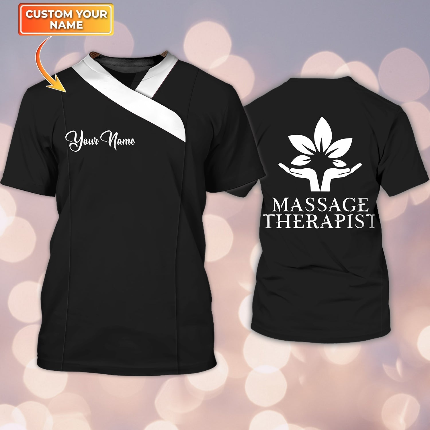 Custom Black Massage Therapist 3D All Over Print Shirt, Gift For Massage Person