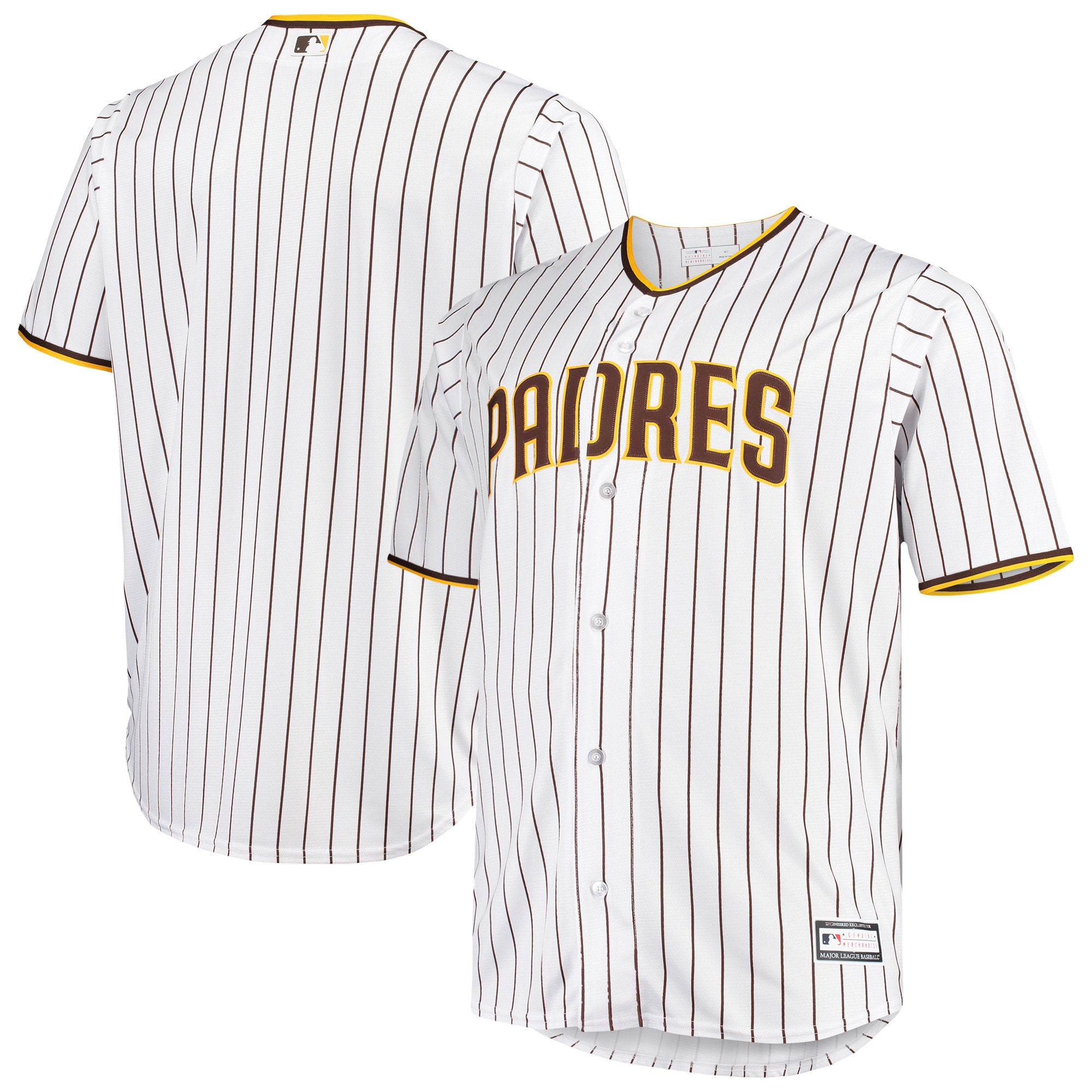 San Diego Padres Big & Tall Home Replica Team Jersey – White/Brown