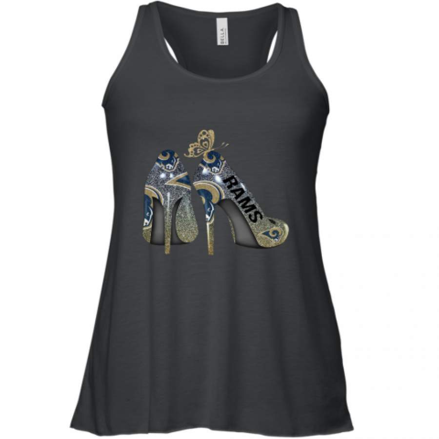 Butterfly High Heels Los Angeles Rams Racerback Tank