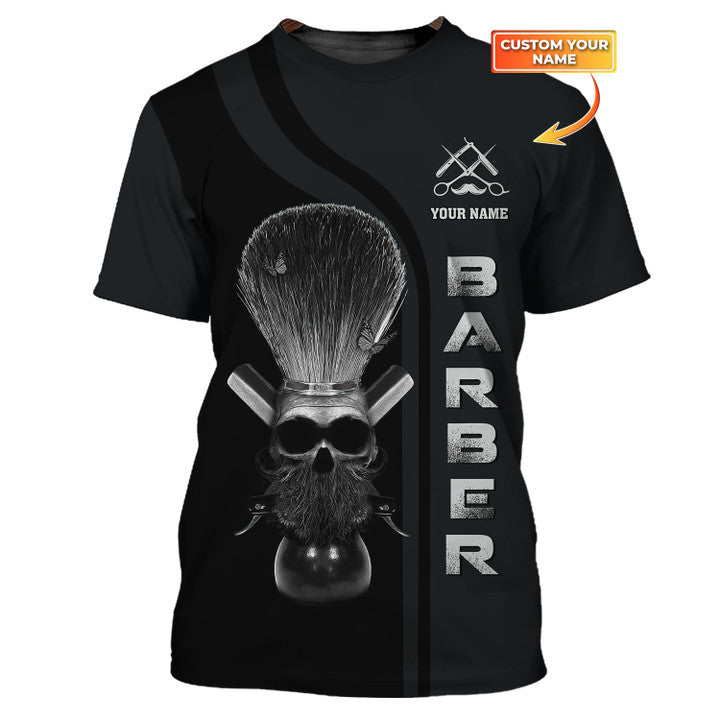 Barber Tee Shirt Custom Barber Uniform Barber Shop Skull Shirt, Barber Shirt, Skull Shirt