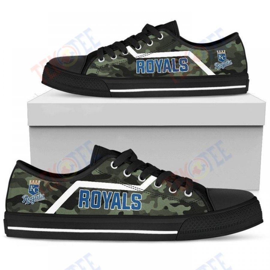 Mens Womens Simple Camo Kansas City Royals Low Top Shoes Custom Print Footwear Convers Sneakers TMT442