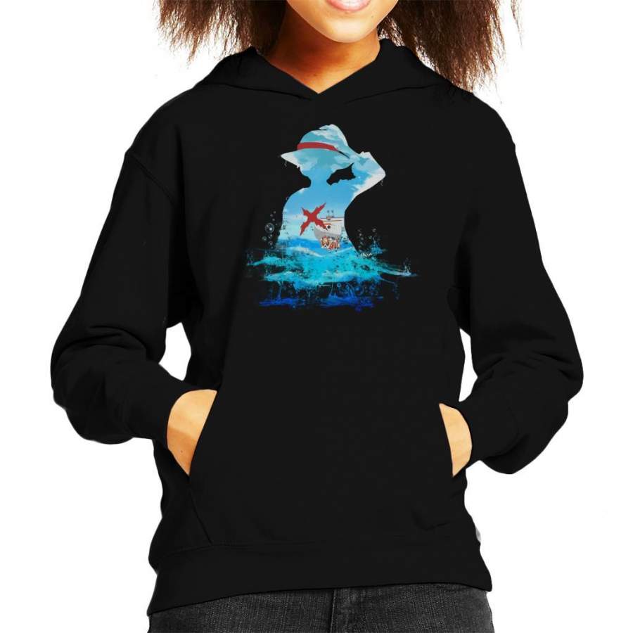 One Piece Luffy Seascape Kid’s Hooded Sweatshirt