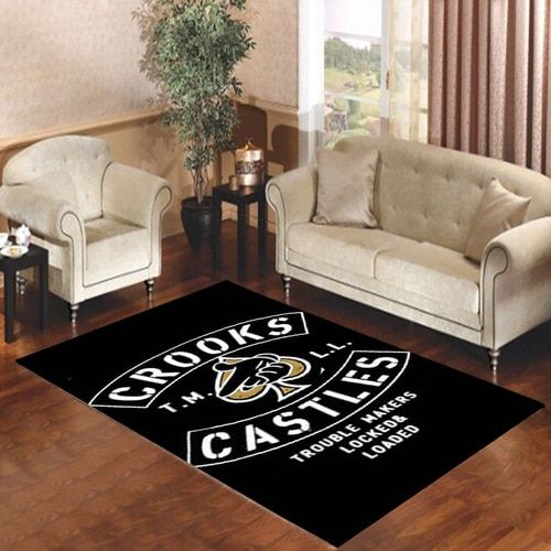 Crooks Castles Air Gun Spades Living Room Carpet Rugs