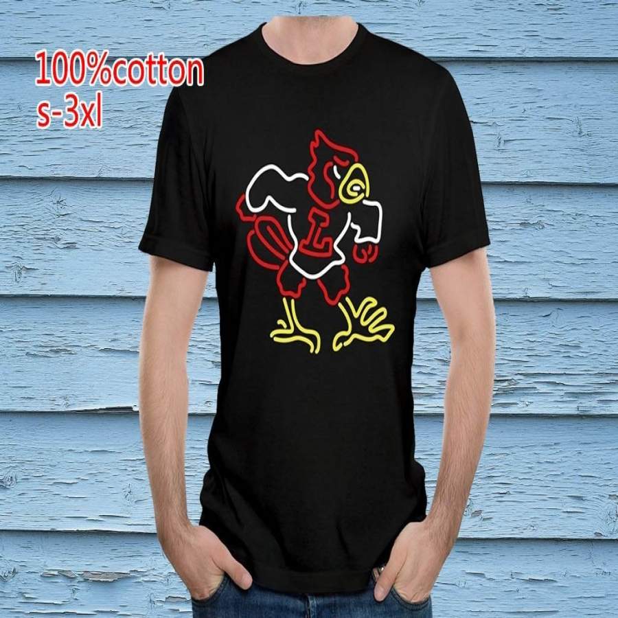 Louisville Cardinals Outline Short Sleeve Mens T-Shirt