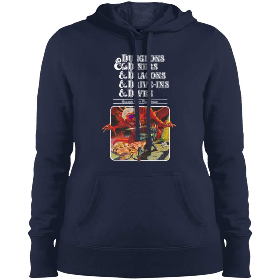 AGR Dungeons & Diners & Dragons & Drive-Ins & Dives Slightly Larger Image Ladies’ Pullover Hooded Sweatshirt