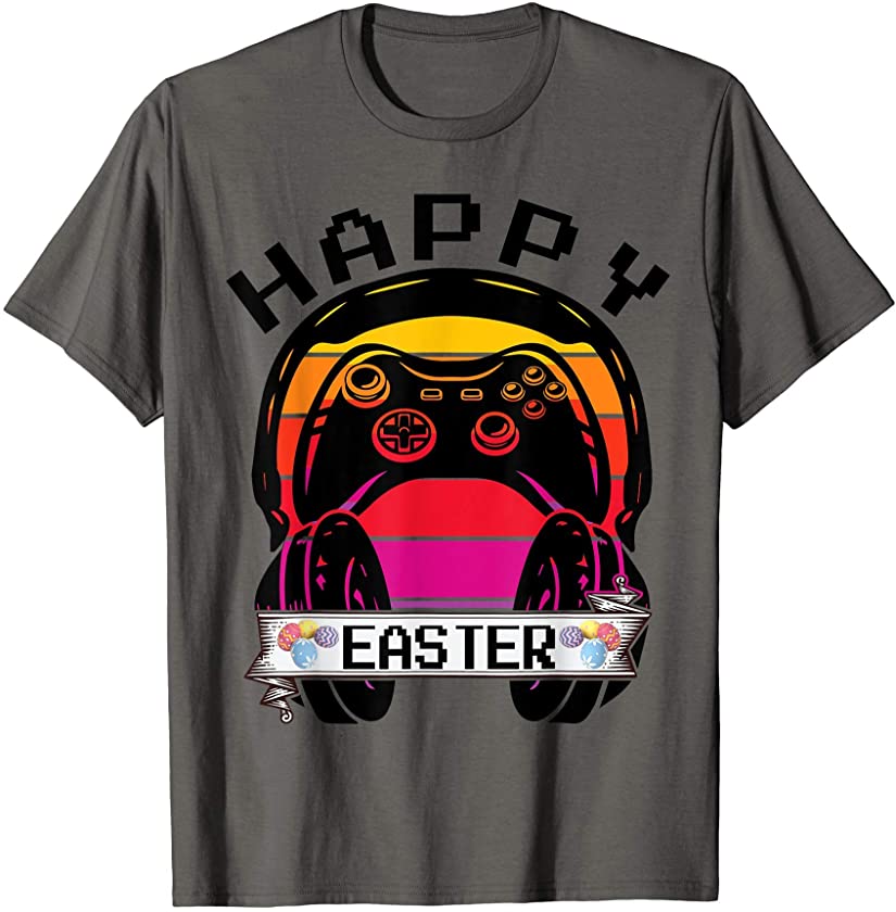 Video Game Easter Bunny Gaming Kids Controller Gamer T-Shirt