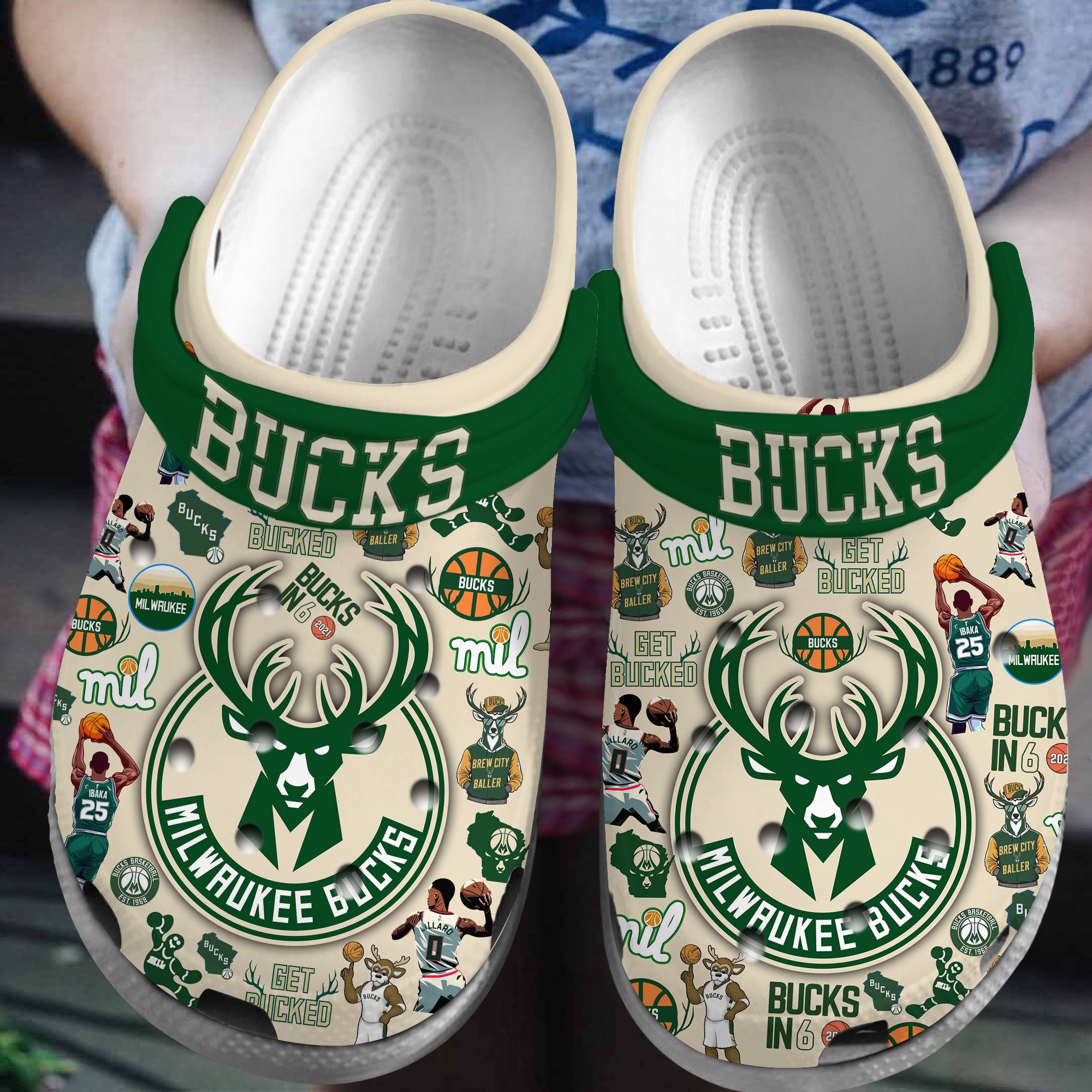 Milwaukee Bucks NBA Sport Crocss Crocband Clogs Shoes Comfortable For Men Women and Kids