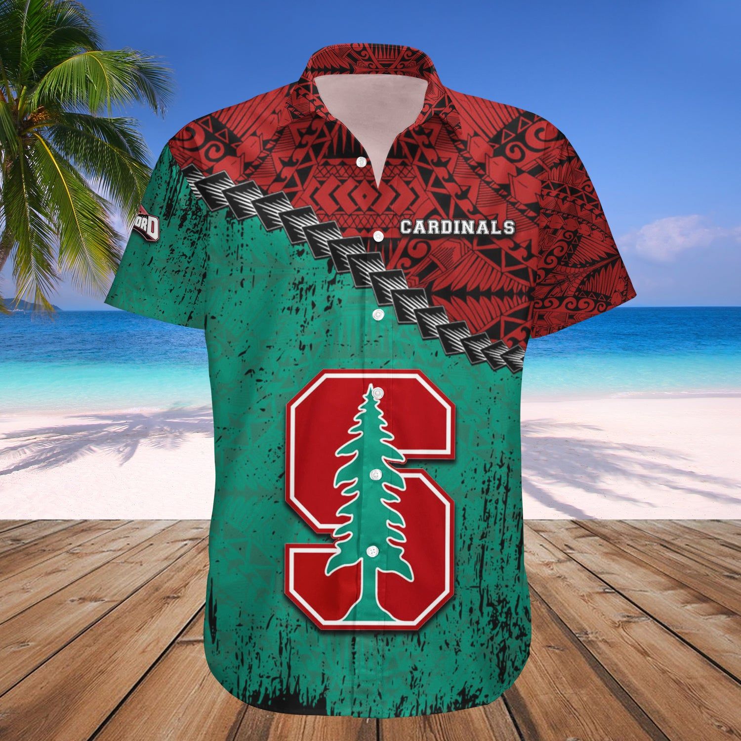 Stanford Cardinal Hawaii Shirt Grunge Polynesian Tattoo – NCCA