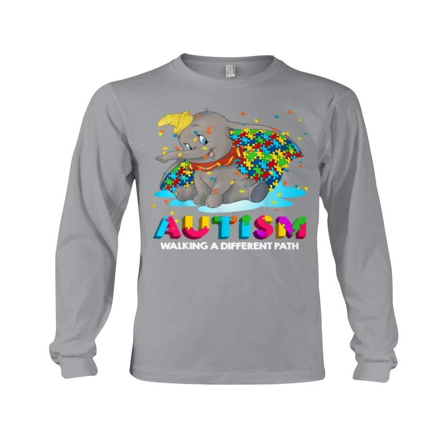 Autism Walking A Different Path For Elephant Lovers Unisex Long Sleeve