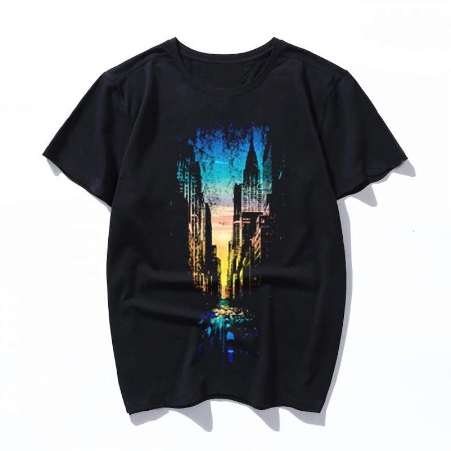 city sunset men t shirt women fashion top hip hop tshirt harajuku aesthetic ulzzang 90s t-shirt kawaii funny short sleeve female