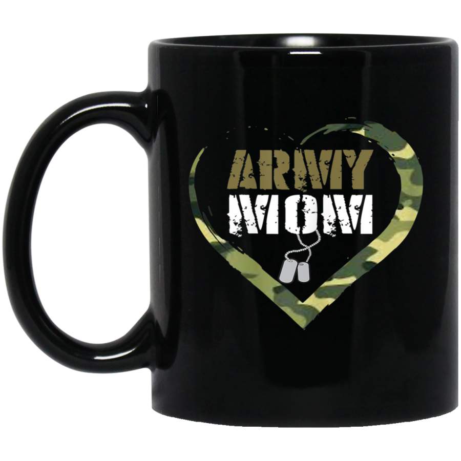 Womens Proud Army Mom Shirts for Women Cool Heart Camouflage Gift T Veterans Day Christmas Gift Mug