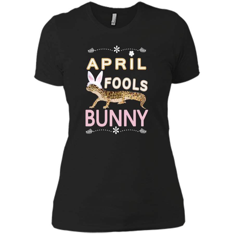 April Fools Easter Bunny Gecko Shirt-Women And Girls Gifts Next Level Ladies Boyfriend Tee