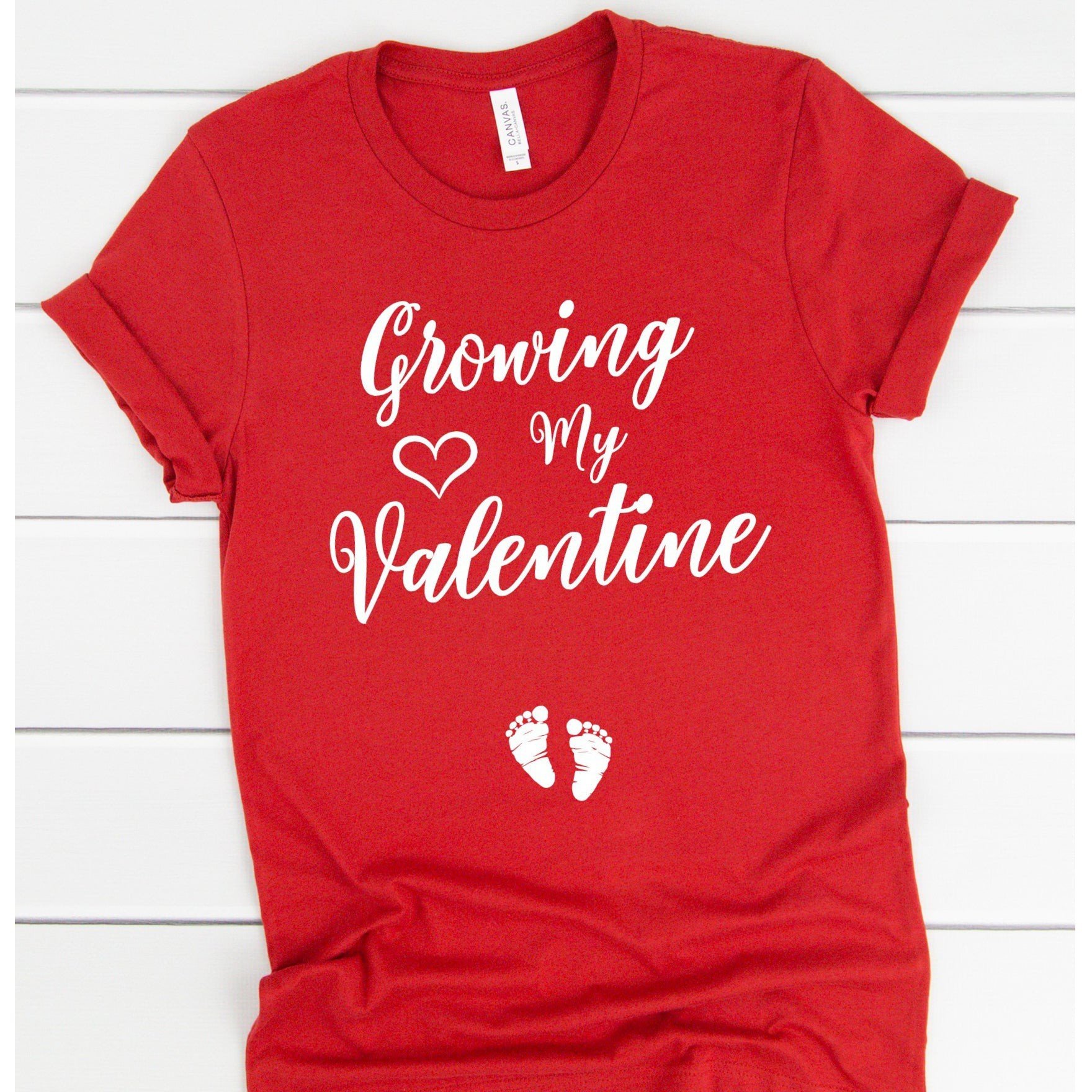 Gift For Her Growing My Valentine Pregnancy Announcement T-Shirt