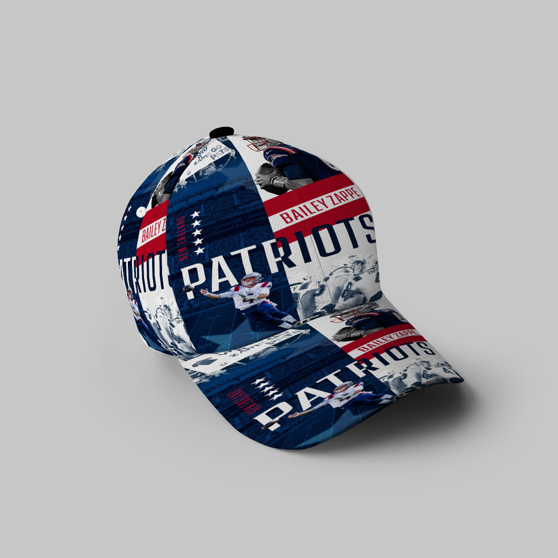 New England Patriots Bailey Zappe1 3D Printing Baseball Cap Classic Hat