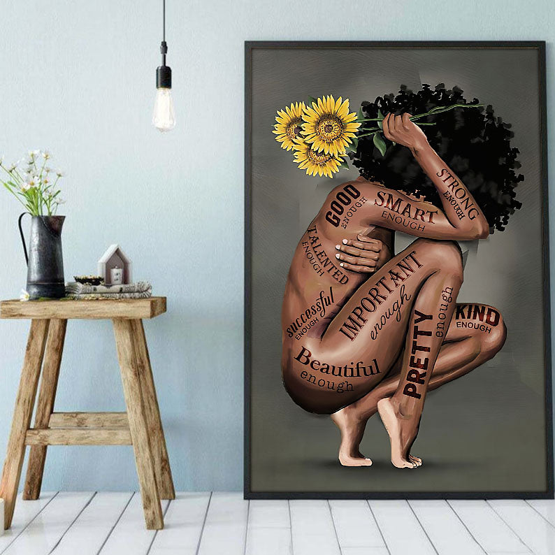 West Africa Custom Canvas Prints Trendy Melanin Poster Print African American Women Black King Stunning  Wall Canvas