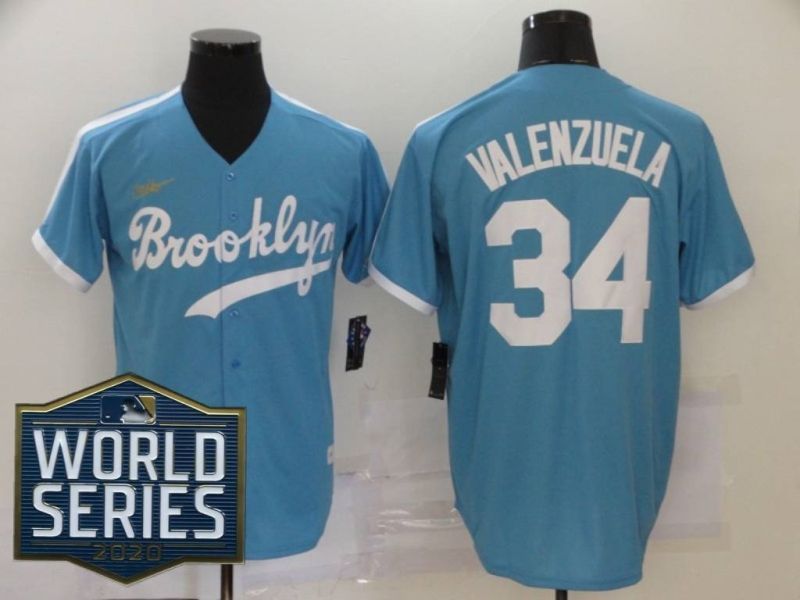 Brooklyn Dodgers Fernando Valenzuela #34 2020 MLB Blue Jersey