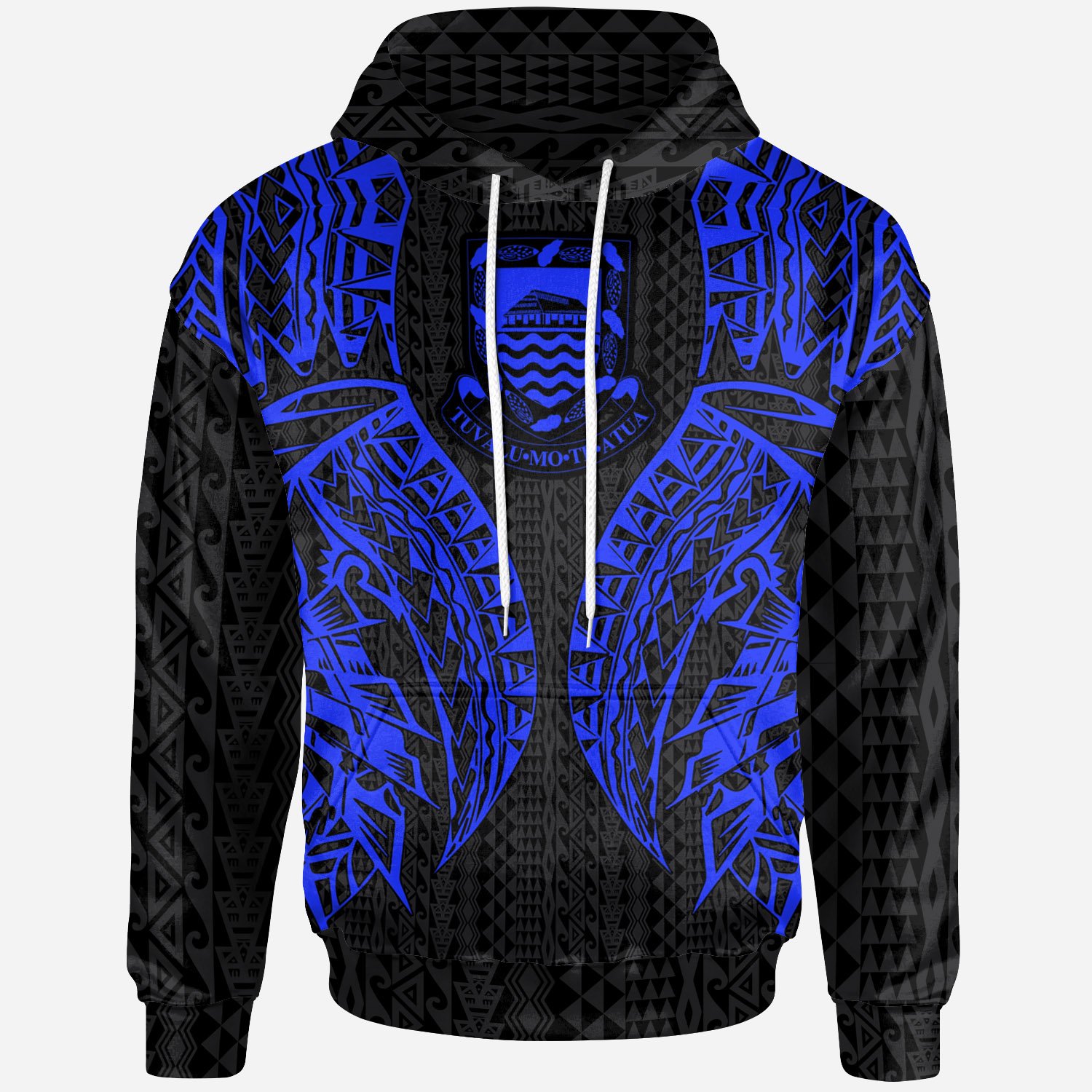 Tuvalu Hoodie – Polynesian Lion Head Blue Style – BN39