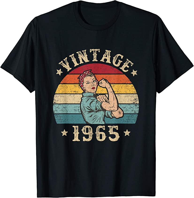 56th Birthday Gift Shirt for Women Retro Sun Vintage 1965 T-Shirt