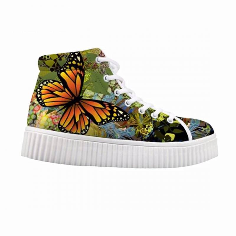 Animal 3D Butterfly Printed High Top Shoes