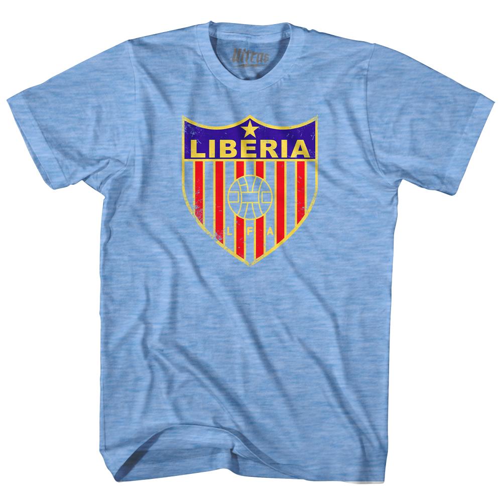 Vintage Liberia Soccer Crest Adult Tri-Blend T-Shirt