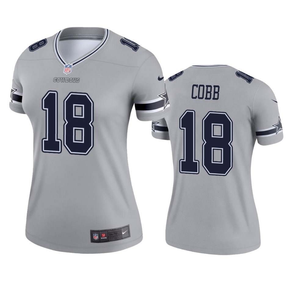 Womens Dallas Cowboys Randall Cobb Silver Inverted Legend Jersey