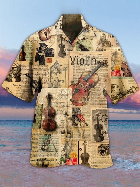 Violin Tan Amazing Design Hawaiian Shirt DHC18063613