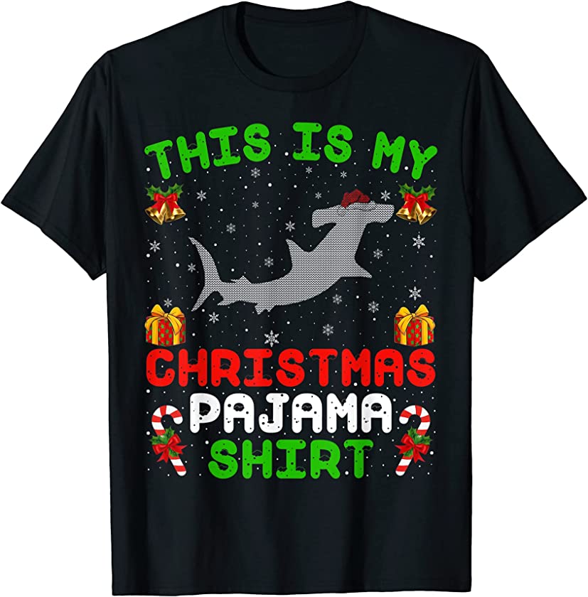 This Is My Christmas Pajama Ugly Hammerhead Shark Christmas T-Shirt