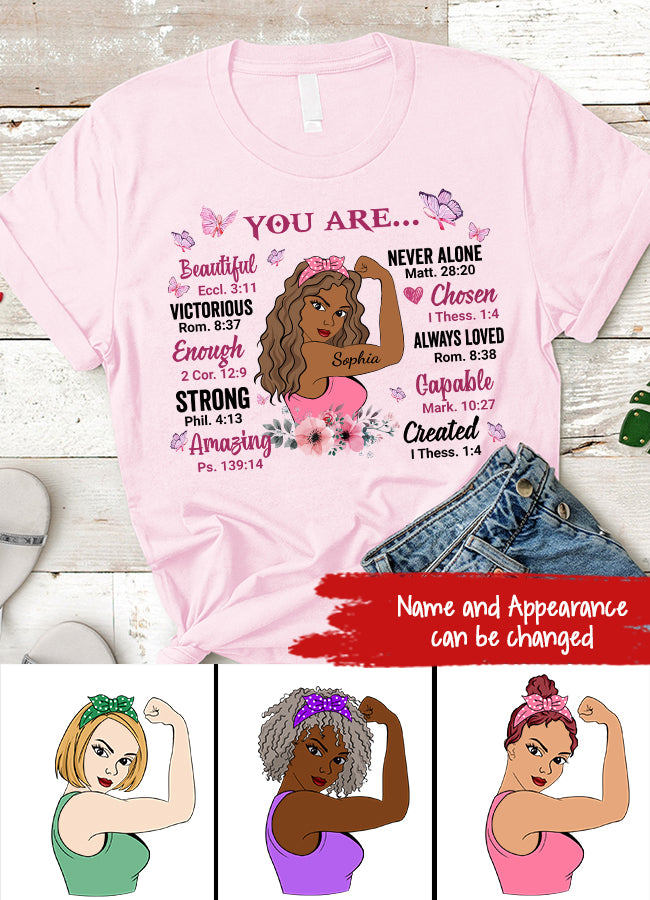 Breast Cancer Awareness Shirt, Gods Say You Are Shirt, Black Fighter Warrior Shirt, Breast Cancer Survivor Shirt, October Girl T-Shirt.