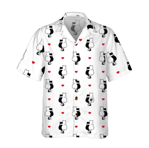 Valentine Heart Kitten Hawaii Shirt Ha103256