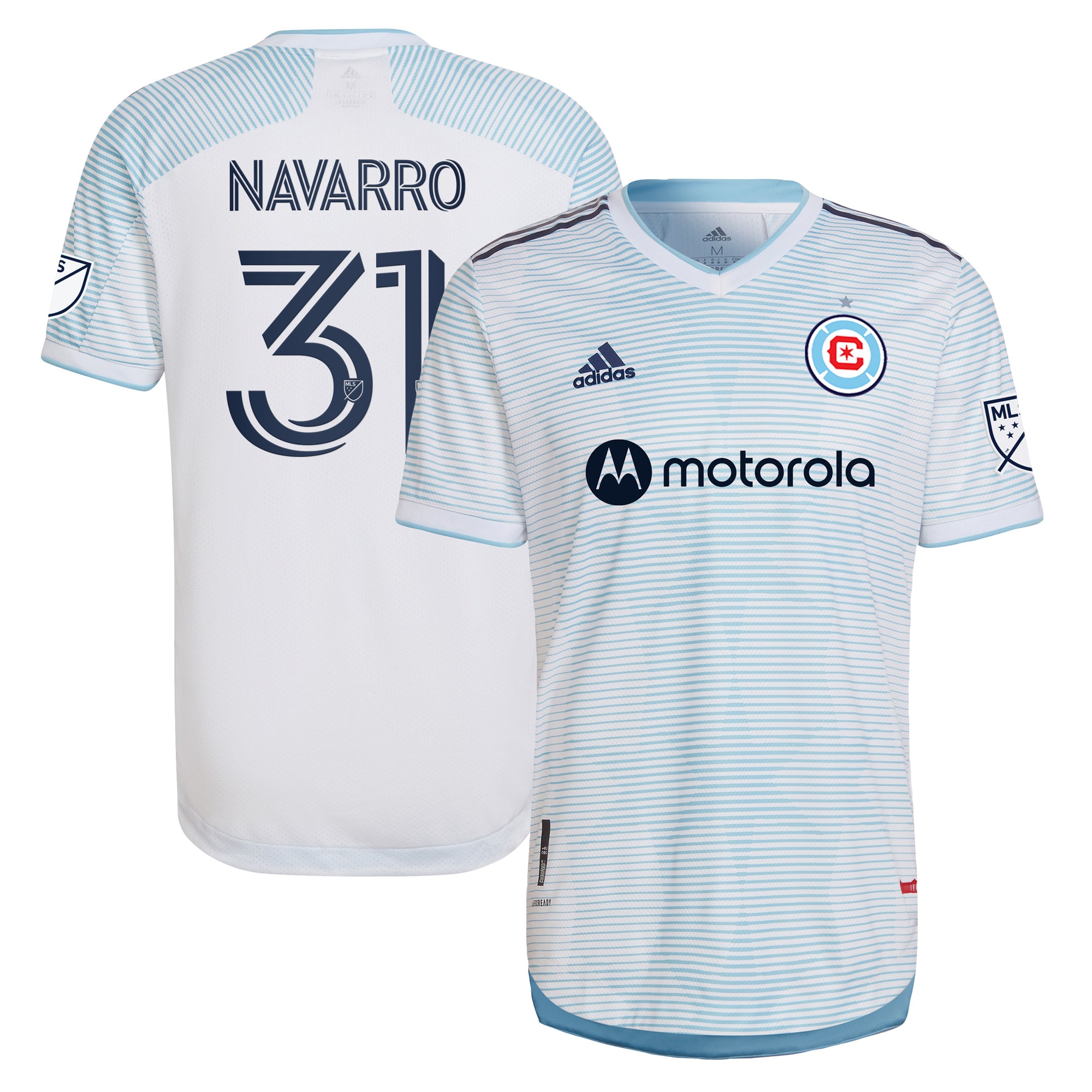 Miguel Navarro Chicago Fire 2022 Lakefront Kit Authentic Player Jersey – White