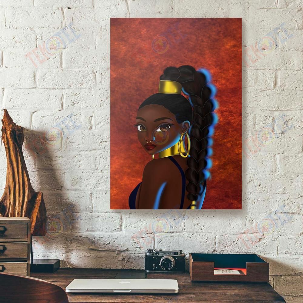 Best Canvas Prints African America Women Long Locs Black Girl Magic Vertical Canvas Wall Art Attractive Living Room Bedroom Bathroom Home Decoration