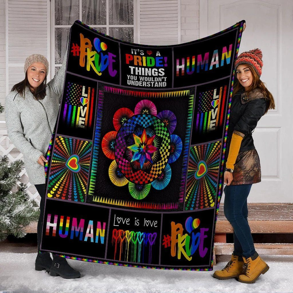 Love Is Love Pride Blanket For Lgbt Gay Lesbian, Bisexual Blanket, Trans Blanket, Human Pride Lgbt Blankets