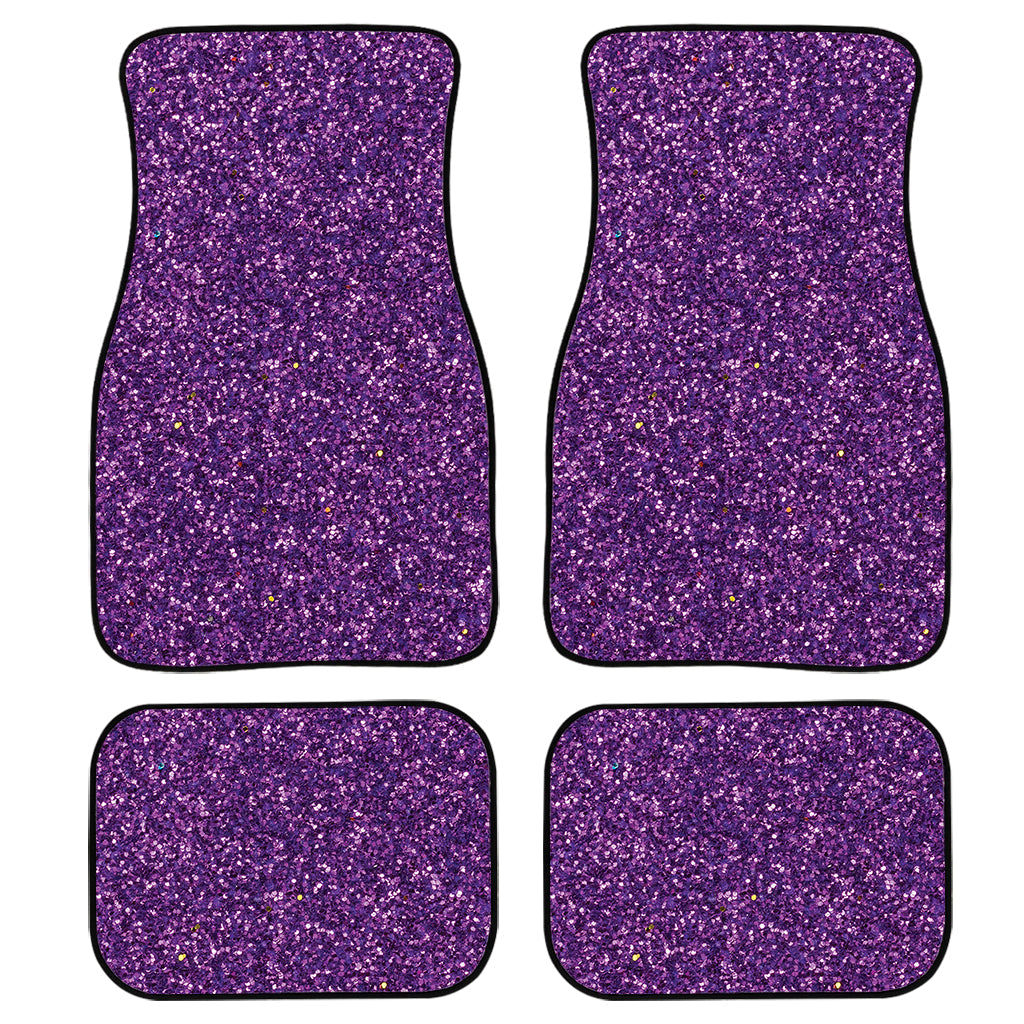 Purple Glitter Texture Print Front And Back Car Floor Mats, Front Car Mat