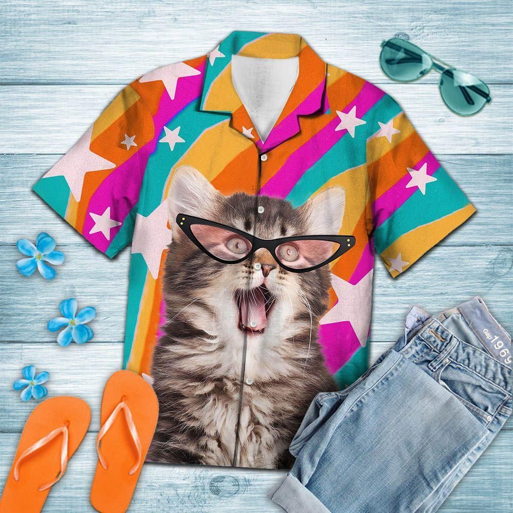 Aloha Shirt Cat Smile To The World T1707  Hawaiian Shirt