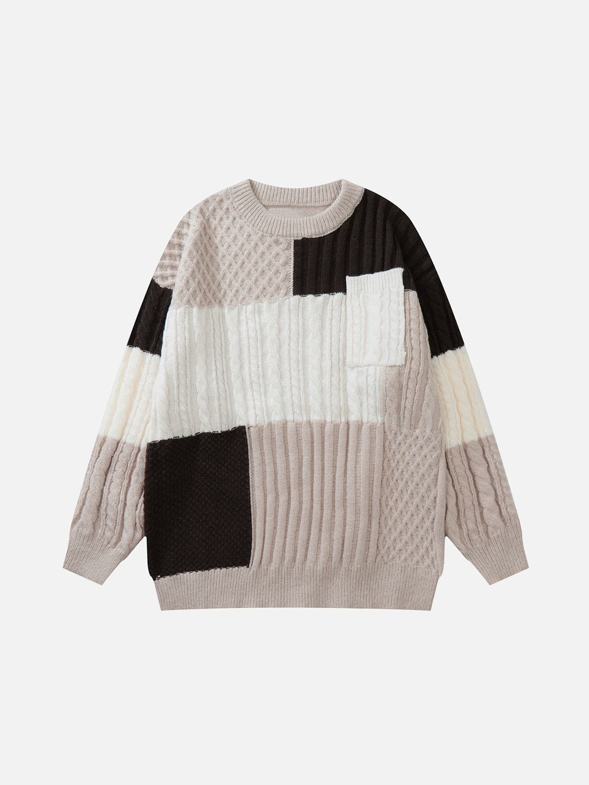 Talishko™ – Contrast Patchwork Sweater