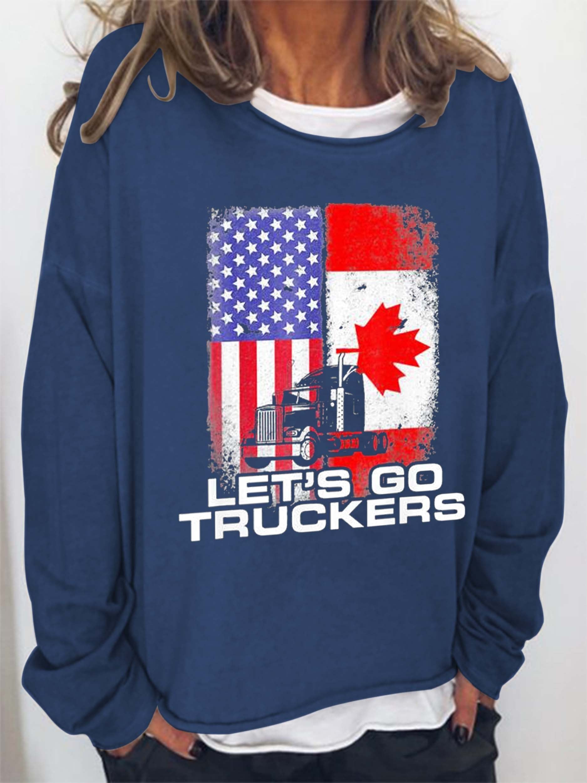 Women Freedom Convoy 2022 Let’S Go Truckers Mandate Support Long Sleeve Top