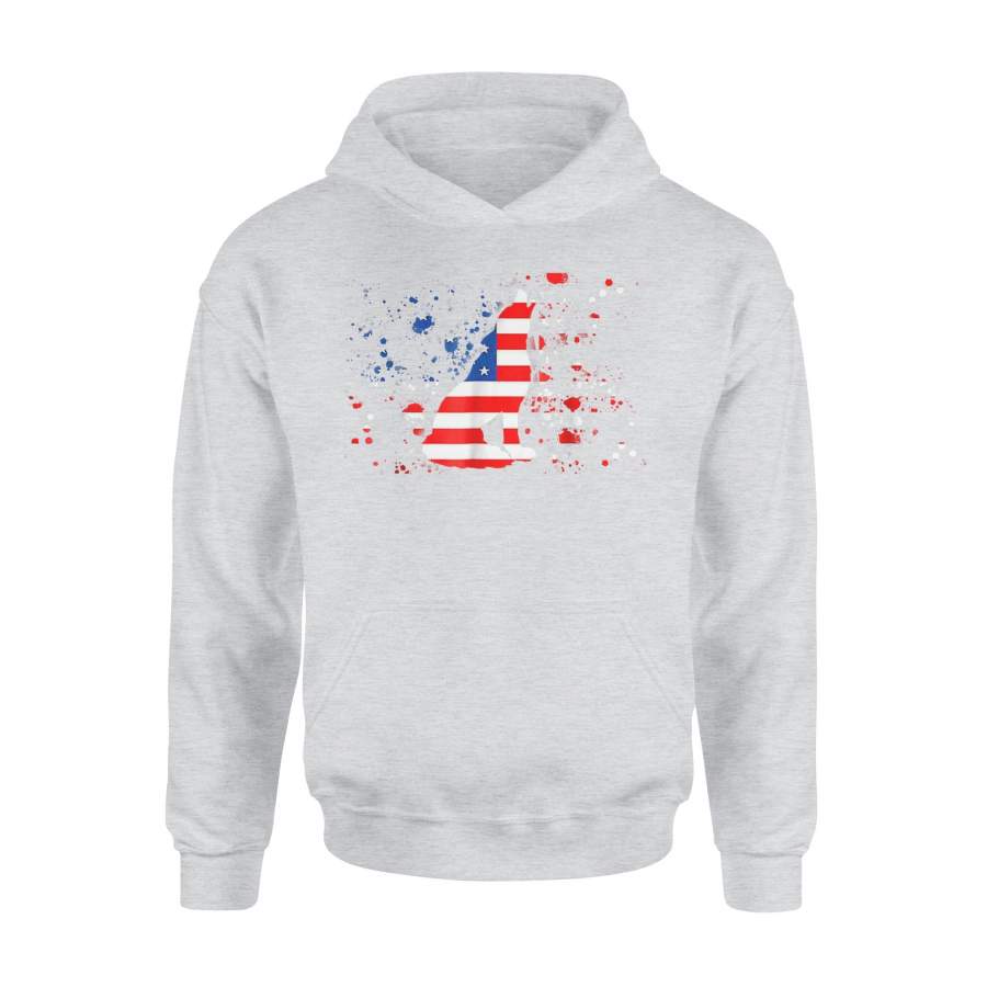 American Flag Wolf Patriotic Premium Hoodie